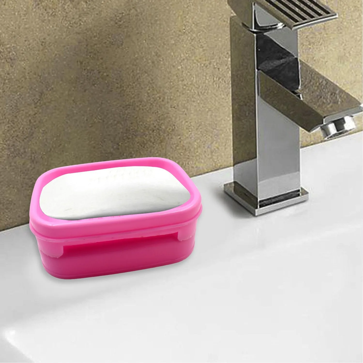 1196 Covered Soap keeping Plastic Case for Bathroom use