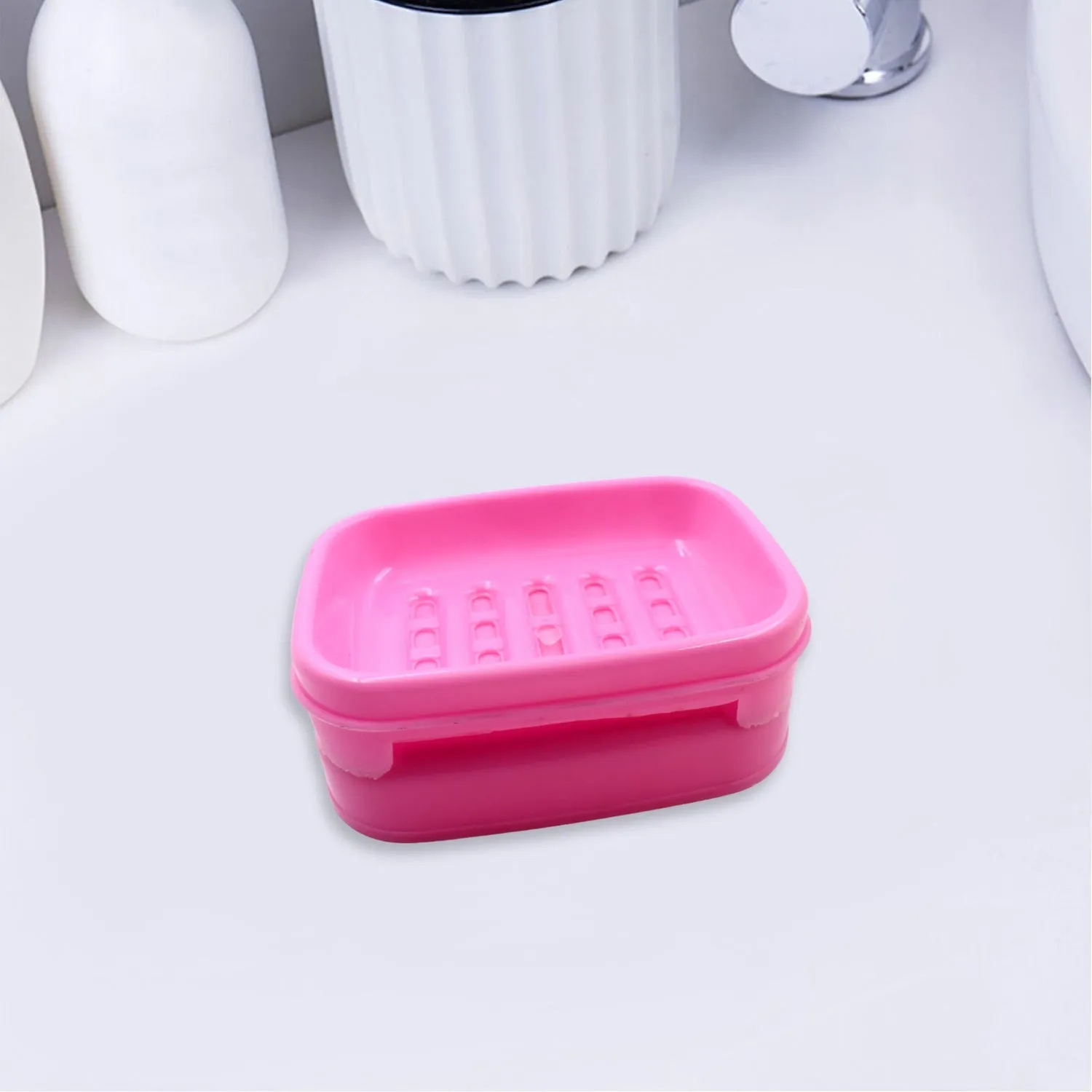 1196 Covered Soap keeping Plastic Case for Bathroom use
