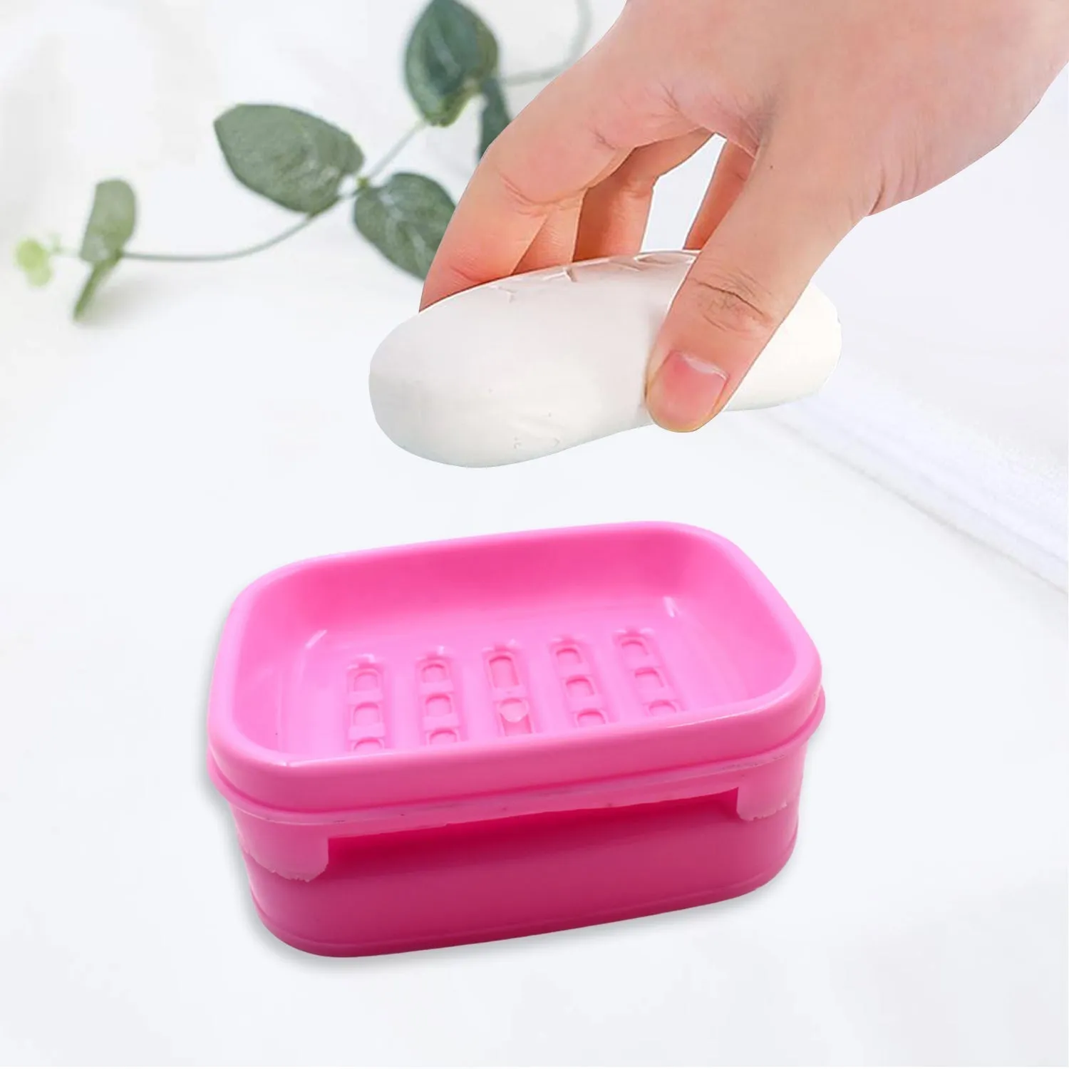 1196 Covered Soap keeping Plastic Case for Bathroom use
