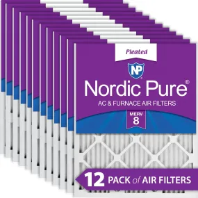 16x24x1 (15_1/2x23_1/2) Pleated MERV 8 Air Filters 12 Pack