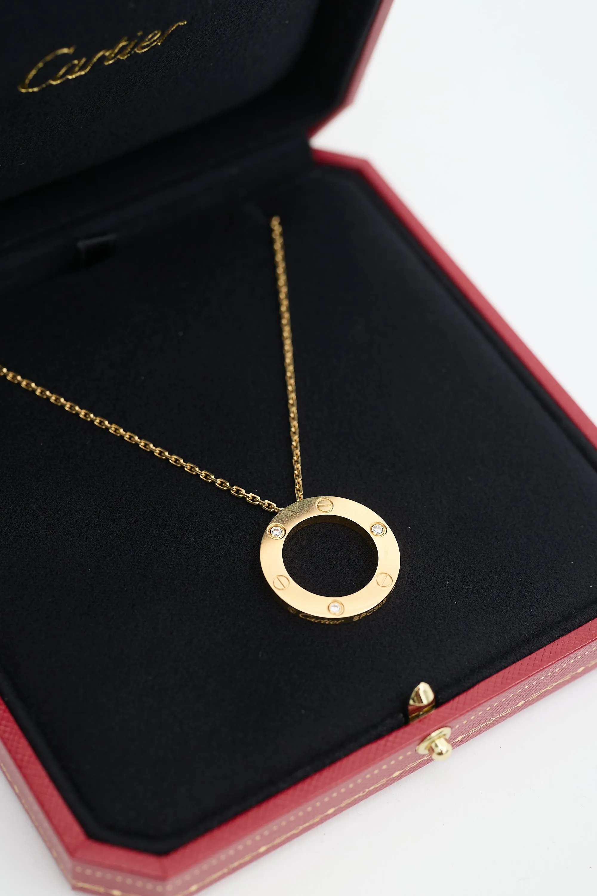 18K Yellow Gold & Diamond Love Necklace