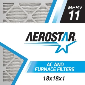 18x18x1 AC and Furnace Air Filter by Aerostar - MERV 11, Box of 6