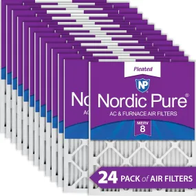 18x20x1 (17_1/2x19_1/2) Pleated MERV 8 Air Filters 24 Pack