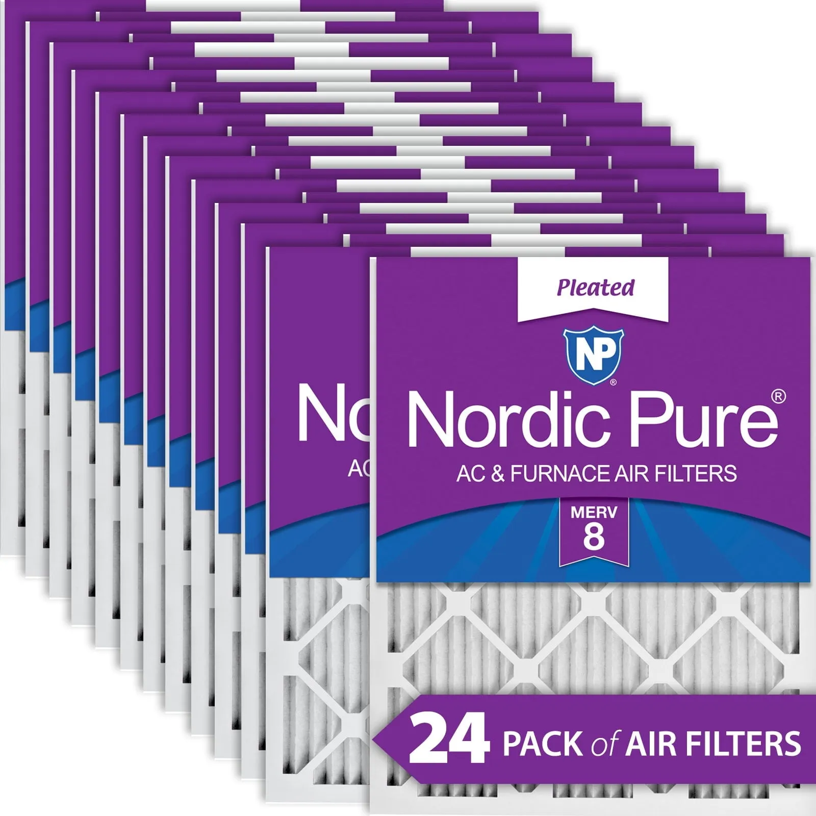18x20x1 (17_1/2x19_1/2) Pleated MERV 8 Air Filters 24 Pack