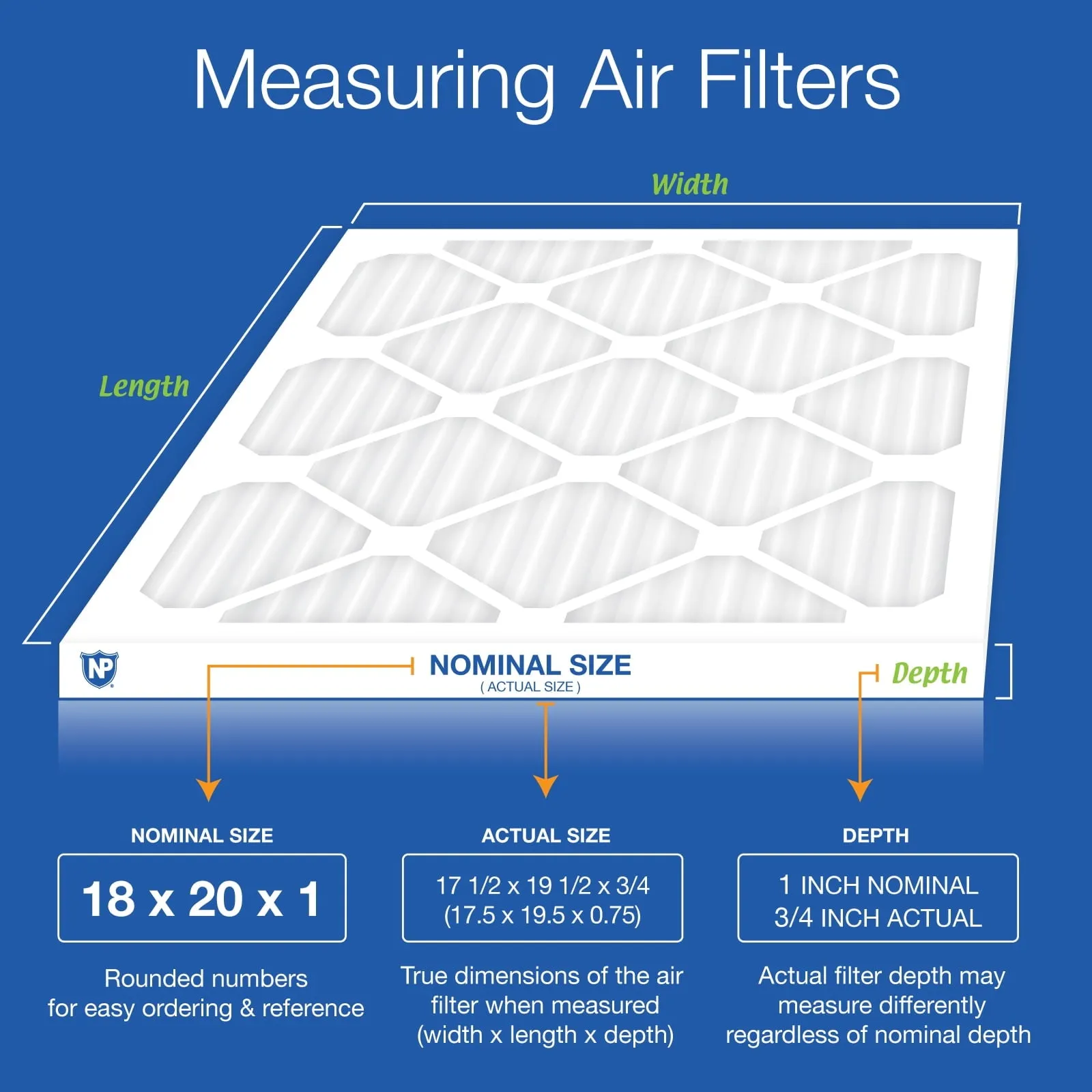 18x20x1 (17_1/2x19_1/2) Pleated MERV 8 Air Filters 24 Pack