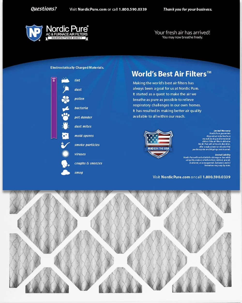 18x20x1 (17_1/2x19_1/2) Pleated MERV 8 Air Filters 24 Pack