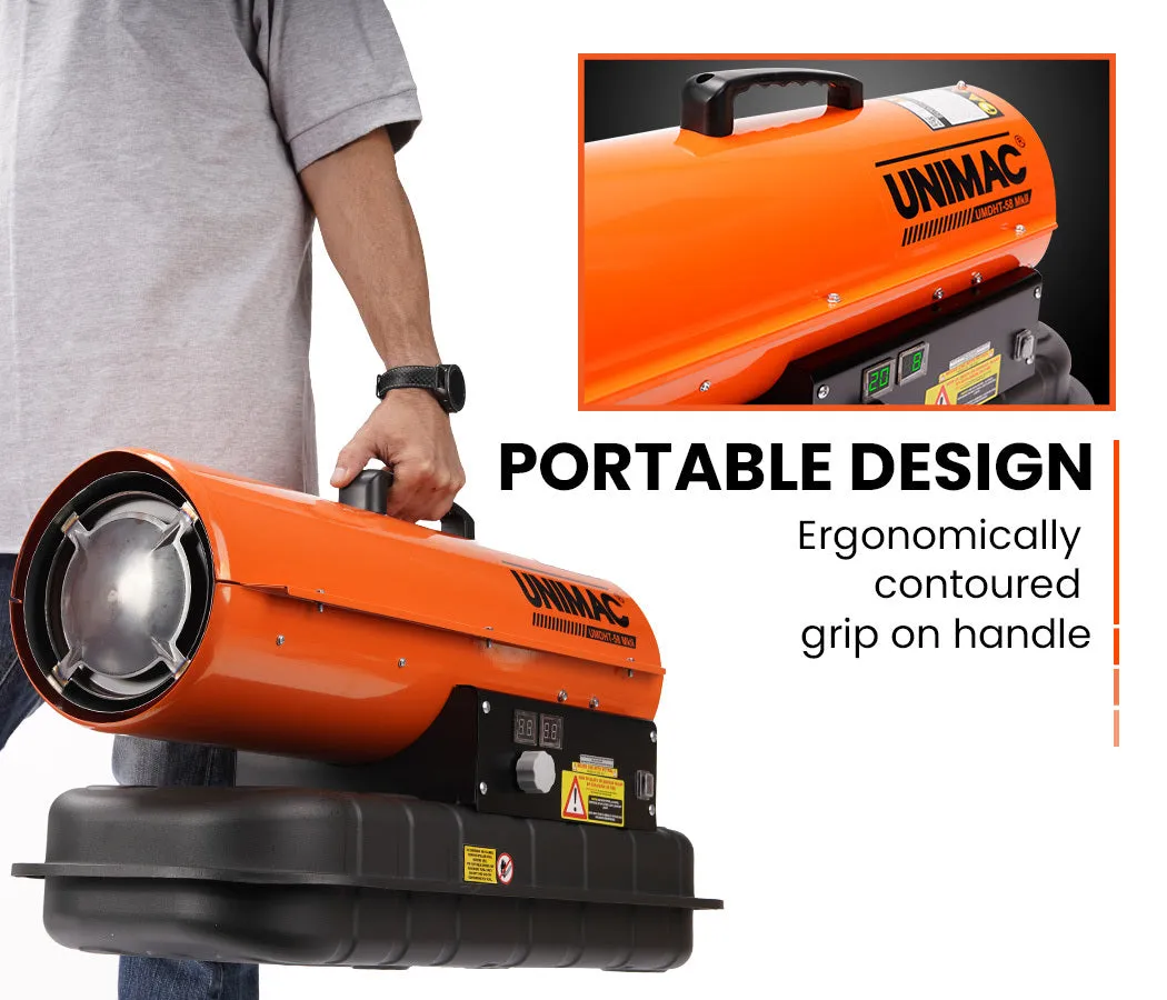 20KW Portable Diesel Heater with 10hr Runtime, UNIMAC