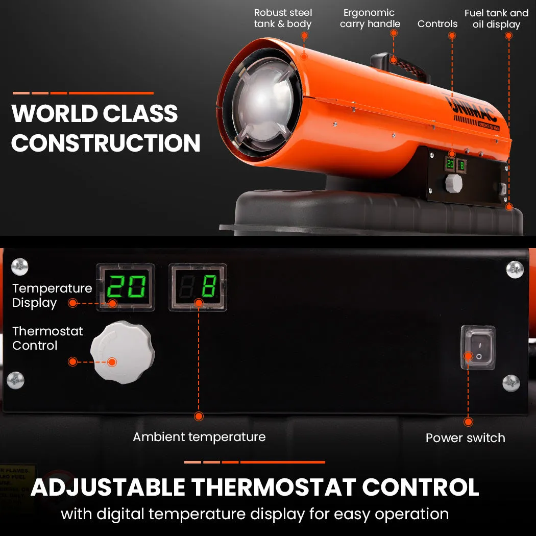 20KW Portable Diesel Heater with 10hr Runtime, UNIMAC