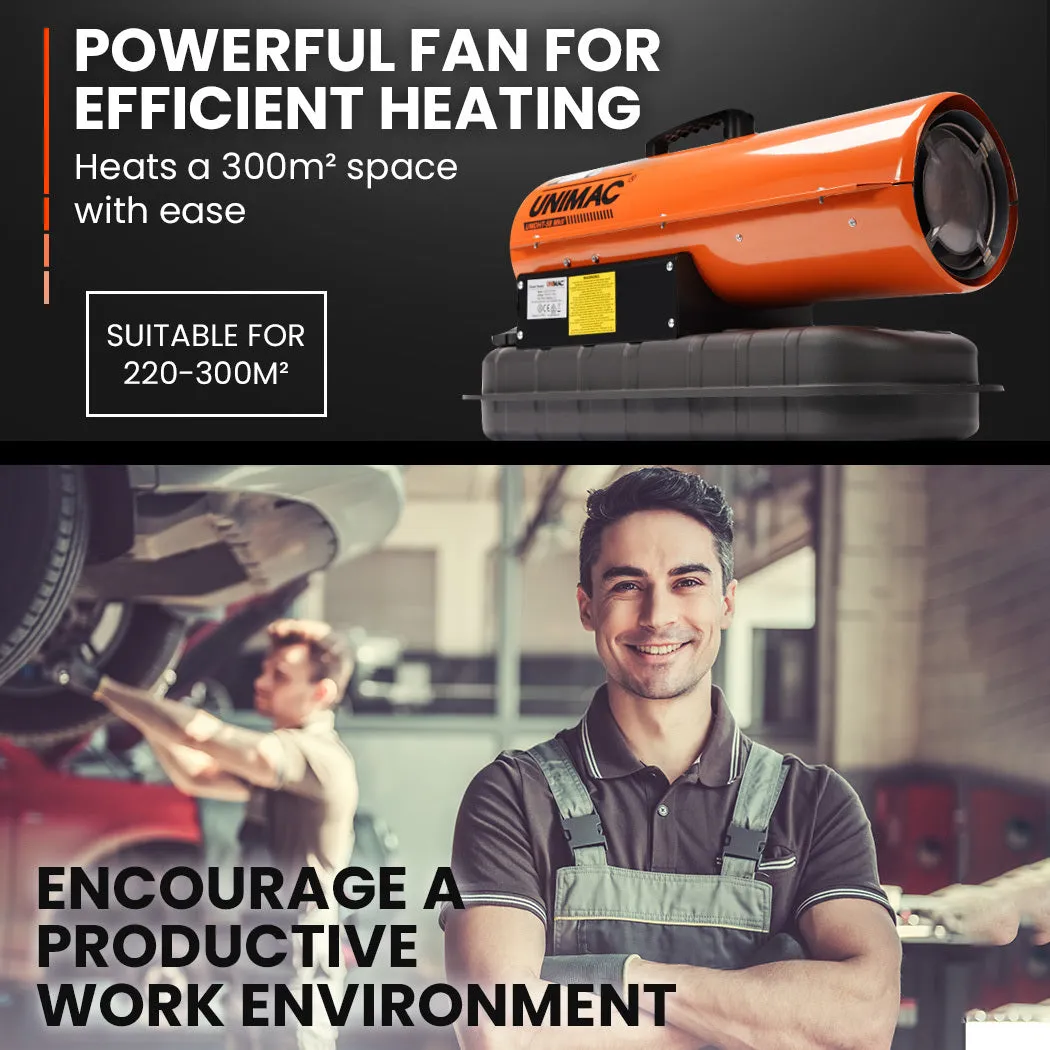 20KW Portable Diesel Heater with 10hr Runtime, UNIMAC