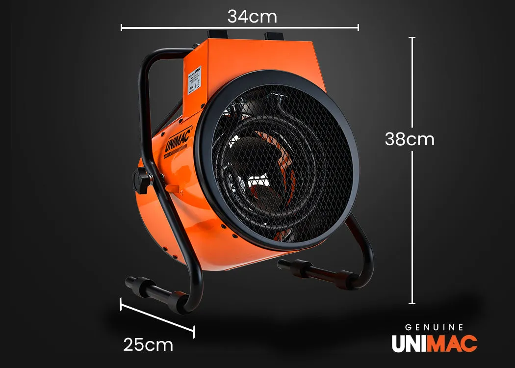 2400W Portable Electric Industrial Space Heater 304m³/h UNIMAC