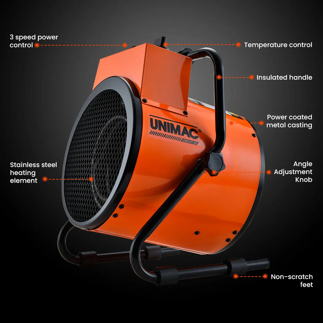 2400W Portable Electric Industrial Space Heater 304m³/h UNIMAC