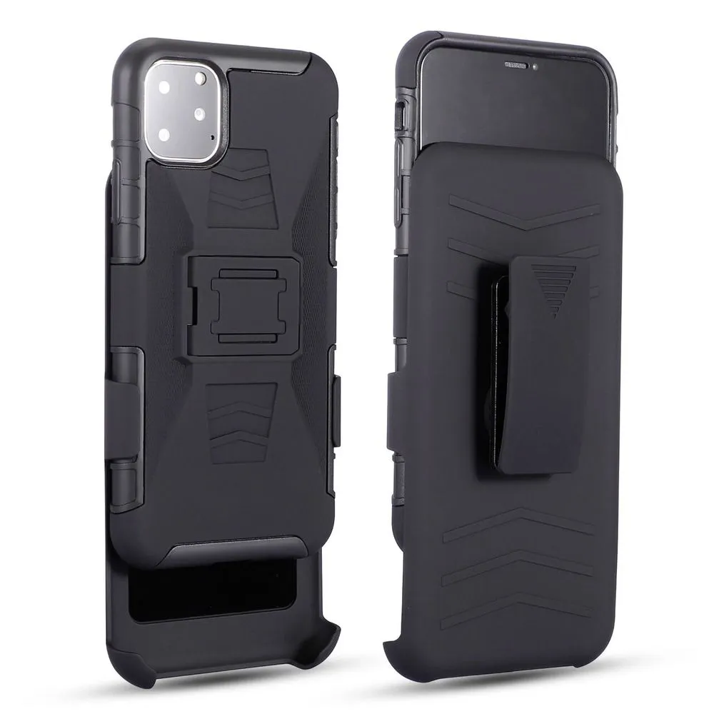 3 in 1 Armour Shockproof Case For iPhone 12 mini 11 Pro MAX XS XR X 6s 7 8 Plus Cases Belt Clip Full Protection Cover