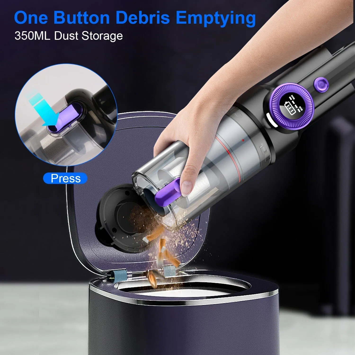 3-in-1 Handheld Cordless Car Vacuum Cleaner