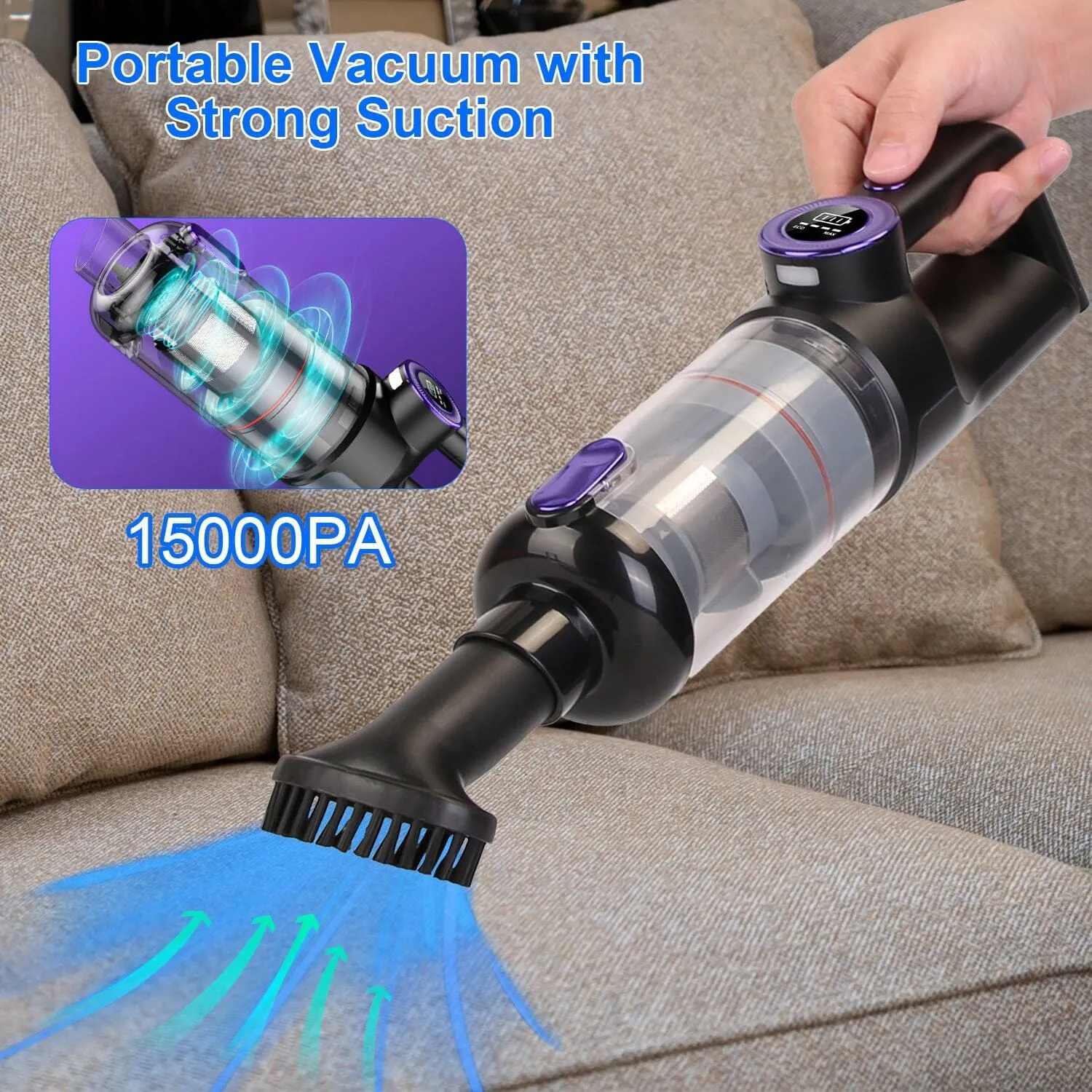 3-in-1 Handheld Cordless Car Vacuum Cleaner