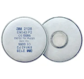 3M 2128 GP2 Replacement Particulate Filters Dust Mask Filters Pair Vapour Relief