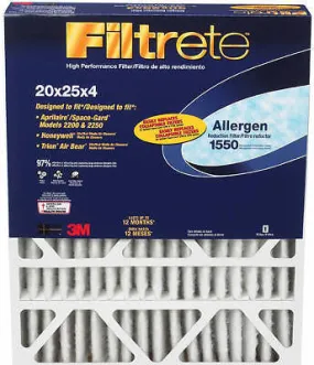 3M DP03DC-4 FILTRETE 20" X 25"X4" FURNACE AIR FILTERS - Quantity of 4