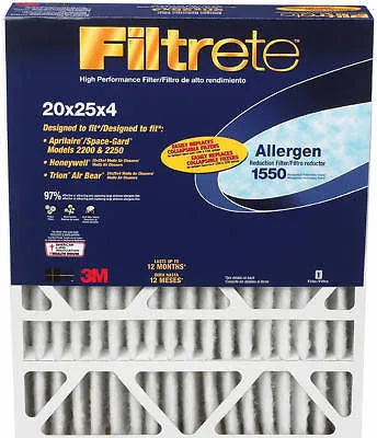 3M DP03DC-4 FILTRETE 20" X 25"X4" FURNACE AIR FILTERS - Quantity of 4