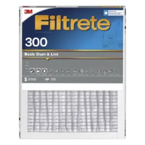 3M Filtrete 323DC-4 14" x 24" x 1" Gray Basic 300 Dust & Lint Reduction Pleated Air Filter 90 Day Filter - Quantity of 4