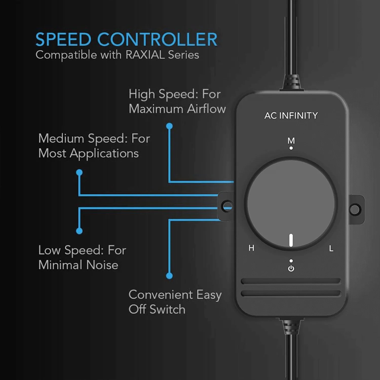 AC Infinity RAXIAL S8, Inline Booster Duct Fan with Speed Controller, 8-Inch
