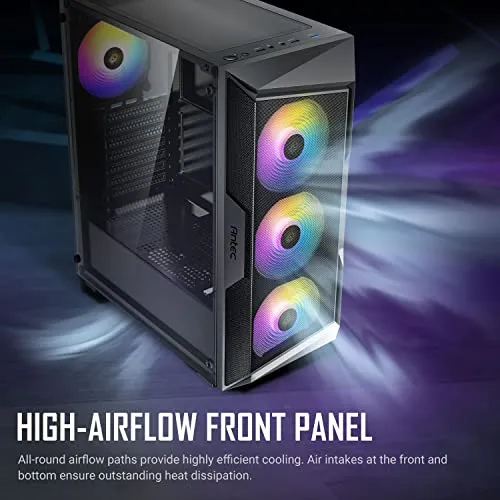 ANTEC AX61 Mid-Tower ATX Gaming Case with Mesh Front Panel, ARGB Fans, Tempered Glass Side Panels, 360mm Radiator Support