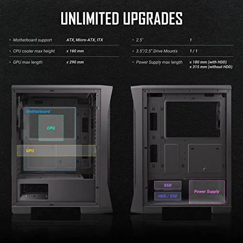 ANTEC NX Series NX360, High-Airflow Mesh Front Panel, 4 x 120mm Fans Included, Tempered Glass Side Panels, 360mm Radiator Support, Mid-Tower ATX Gaming Case