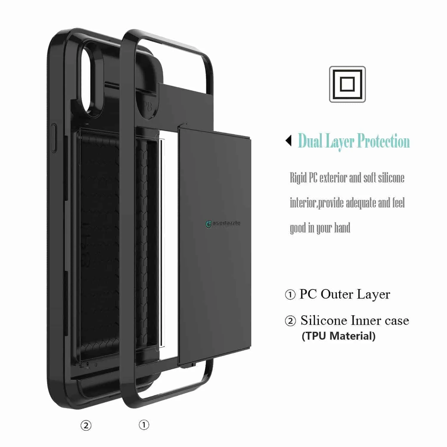Apple iPhone 8 Credit Card Wallet Phone Case Black