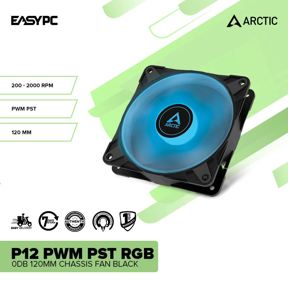 Artic P12 PWM PST RGB and A-RGB 0dB 120mm Black & White