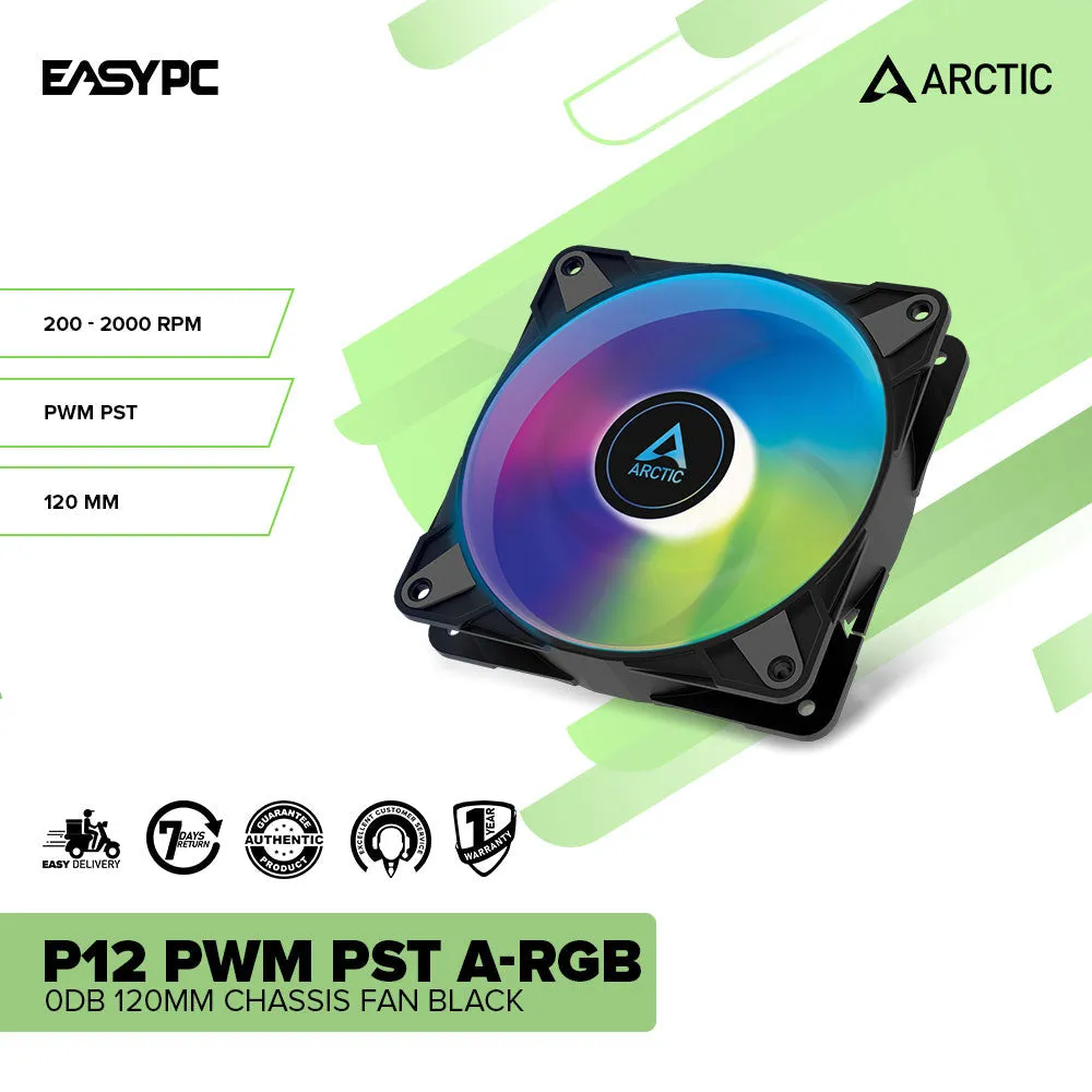 Artic P12 PWM PST RGB and A-RGB 0dB 120mm Black & White