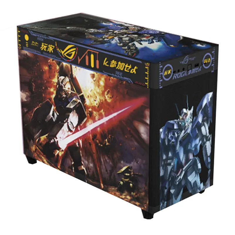 ASUS Custom AP201 Ice Cube-Unicorn Gundam Case, Mini Tower, Black/Pattern