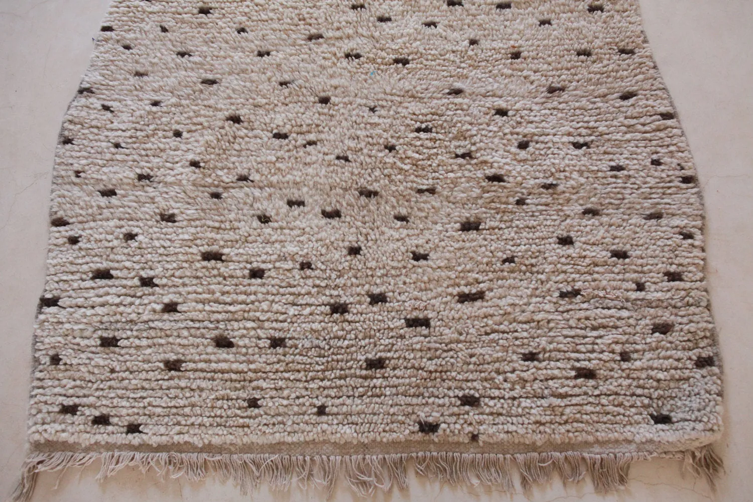 AZILAL. Vintage Moroccan Rug. Wool Boucherouite Carpet. Modern Design.