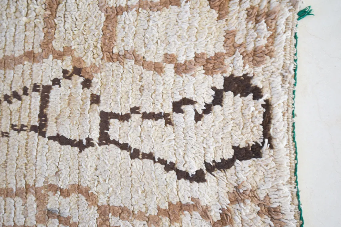 Azilal. Vintage Moroccan Rug. Wool Boucherouite Carpet. Modern Design.