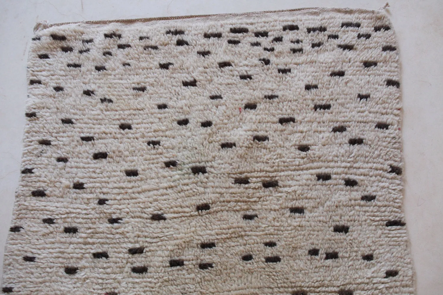 AZILAL. Vintage Moroccan Rug. Wool Boucherouite Carpet. Modern Design.