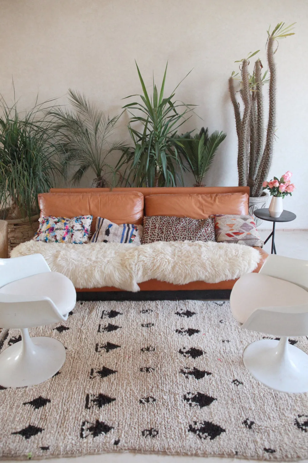 AZILAL. Vintage Moroccan Rug. Wool Boucherouite Carpet. Modern Design.