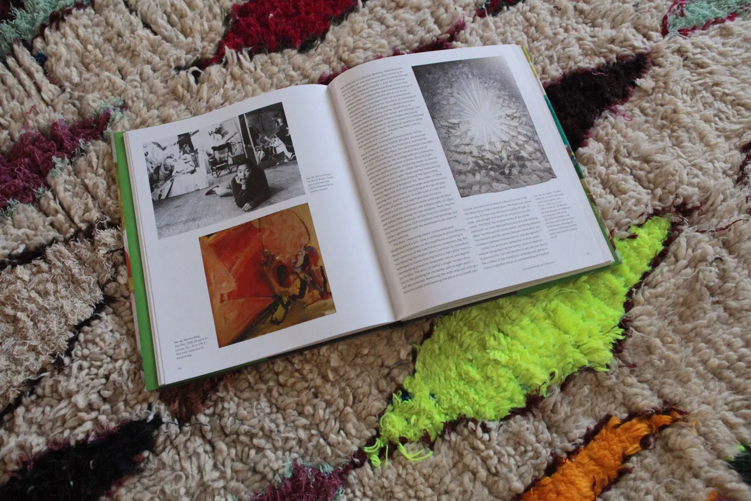 AZILAL. Vintage Moroccan Rug. Wool Boucherouite Carpet. Modern Design.
