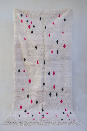 Azilal . Vintage Moroccan Rug. Wool Boucherouite Carpet. Modern Design.