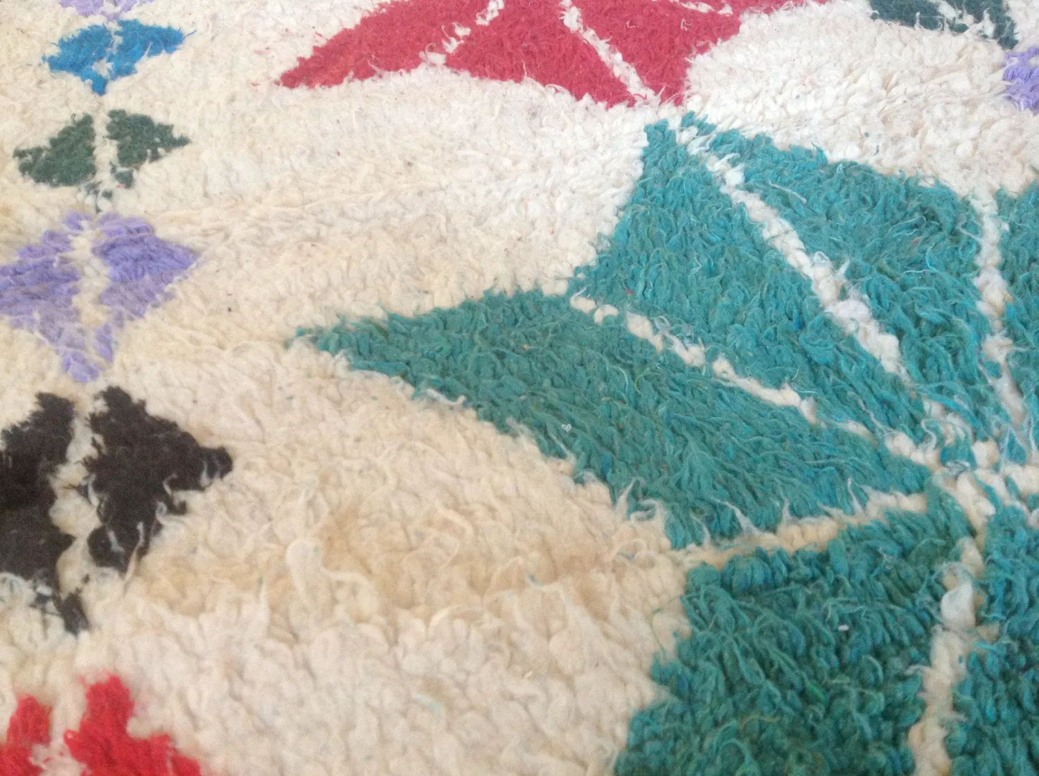 AZILAL. Vintage Moroccan Rug. Wool Boucherouite Carpet. Modern Design.