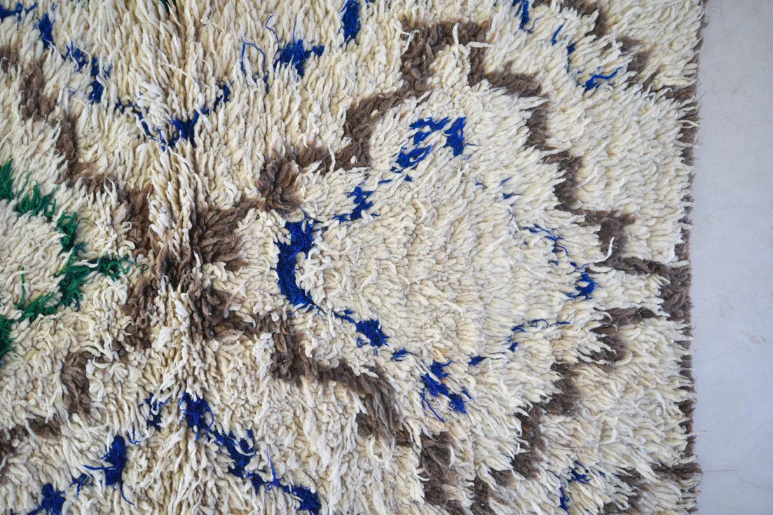 AZILAL. Vintage Moroccan Rug. Wool Boucherouite Carpet. Modern Design.