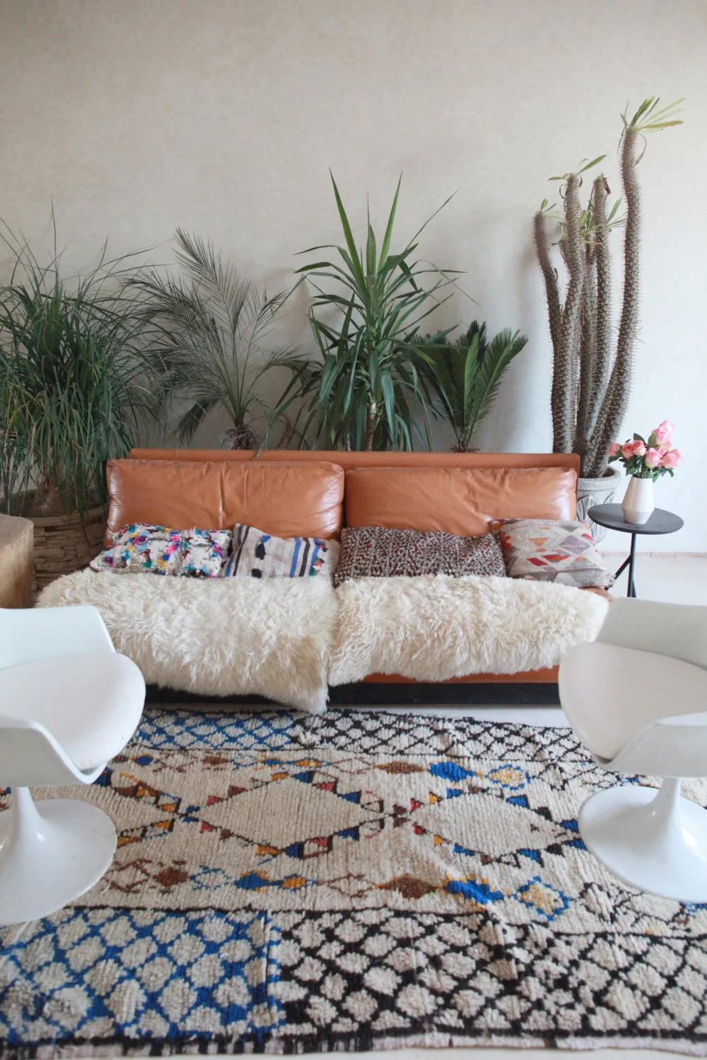 AZILAL. Vintage Moroccan Rug. Wool Boucherouite Carpet. Modern Design.