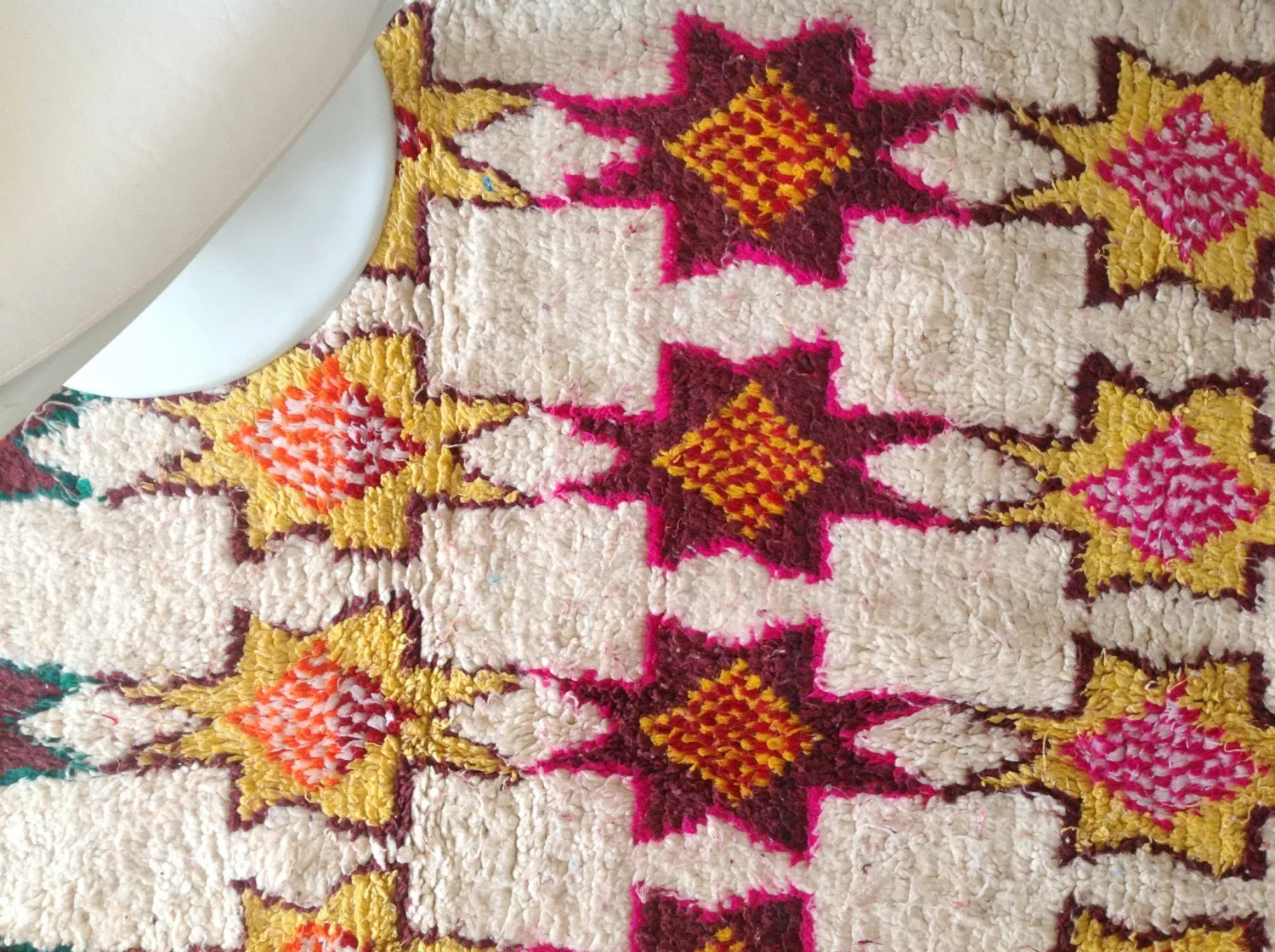 AZILAL. Vintage Moroccan Rug. Wool Boucherouite Carpet. Modern Design.