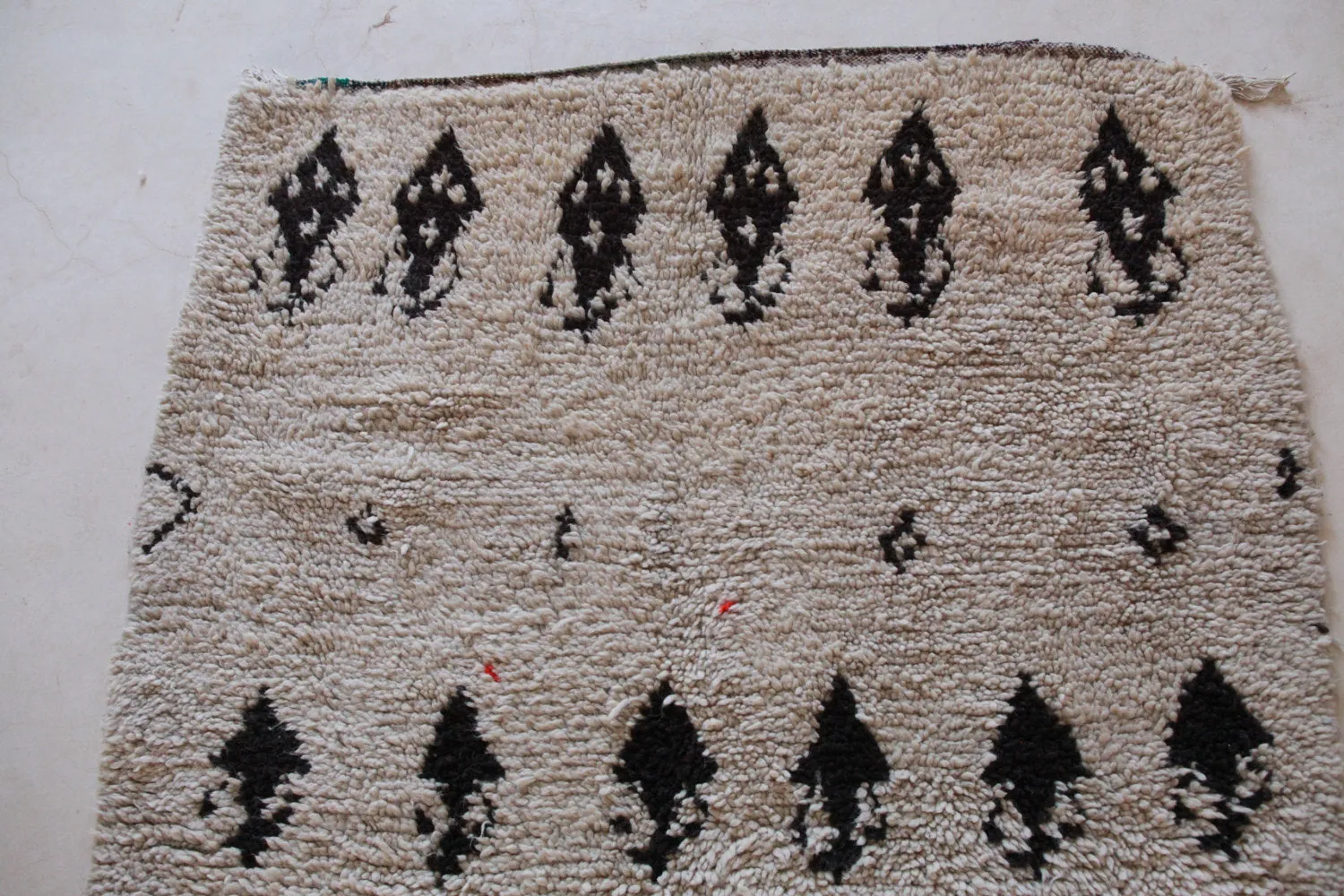 AZILAL. Vintage Moroccan Rug. Wool Boucherouite Carpet. Modern Design.
