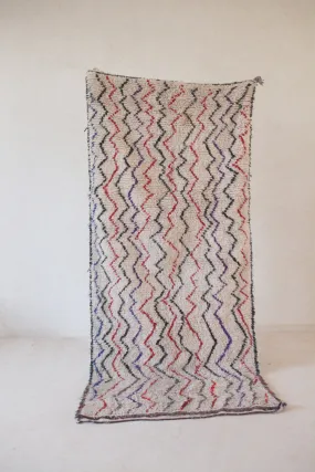 AZILAL. Vintage Moroccan Rug. Wool Boucherouite Carpet. Modern Design.