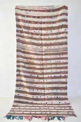 AZILAL. Vintage Moroccan Rug. Wool Boucherouite Carpet. Modern Design.