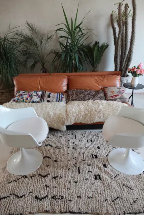 AZILAL. Vintage Moroccan Rug. Wool Boucherouite Carpet. Modern Design.