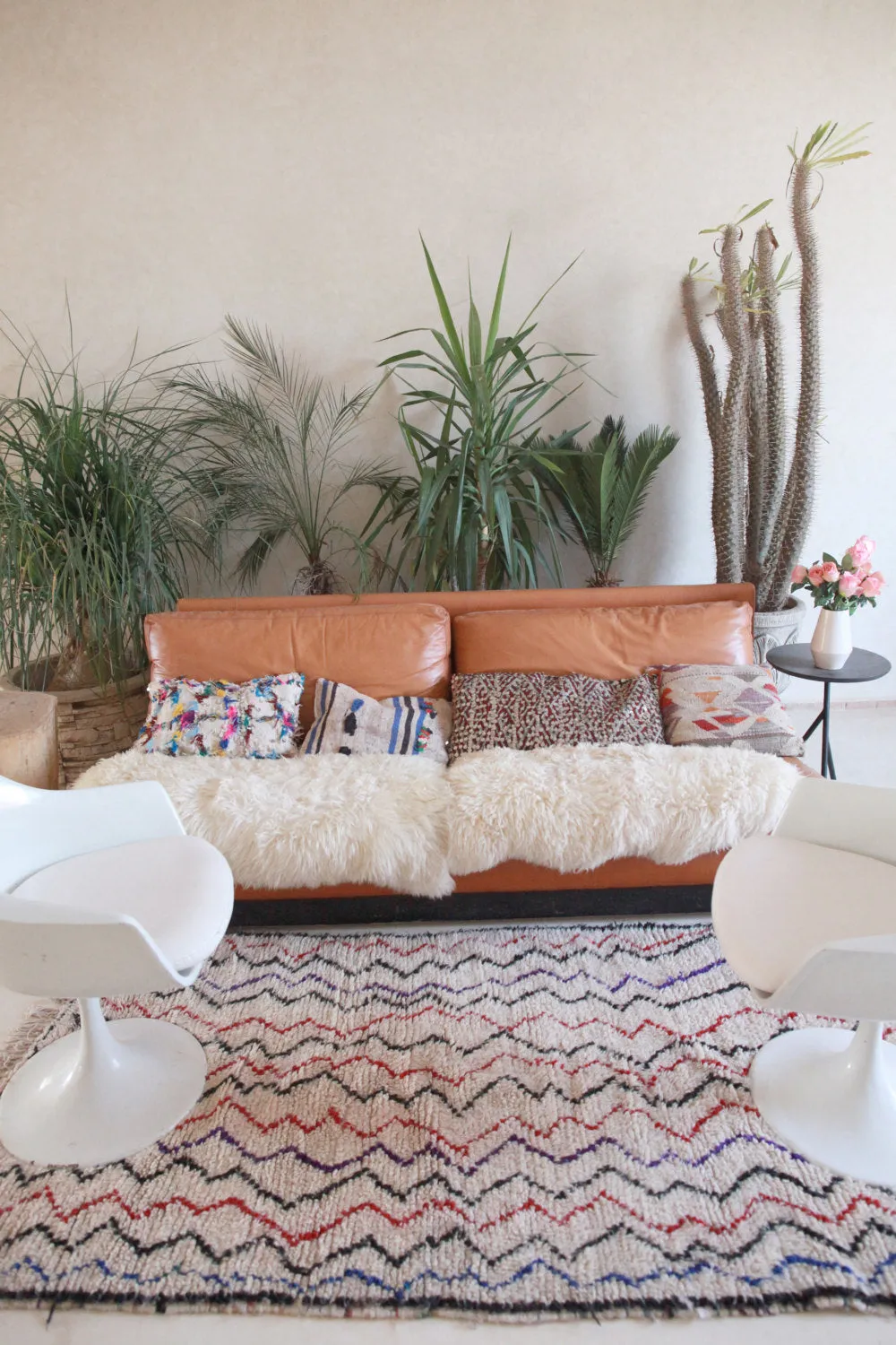 AZILAL. Vintage Moroccan Rug. Wool Boucherouite Carpet. Modern Design.