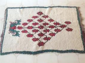 AZILAL. Vintage Moroccan Rug. Wool Boucherouite Carpet. Modern Design.