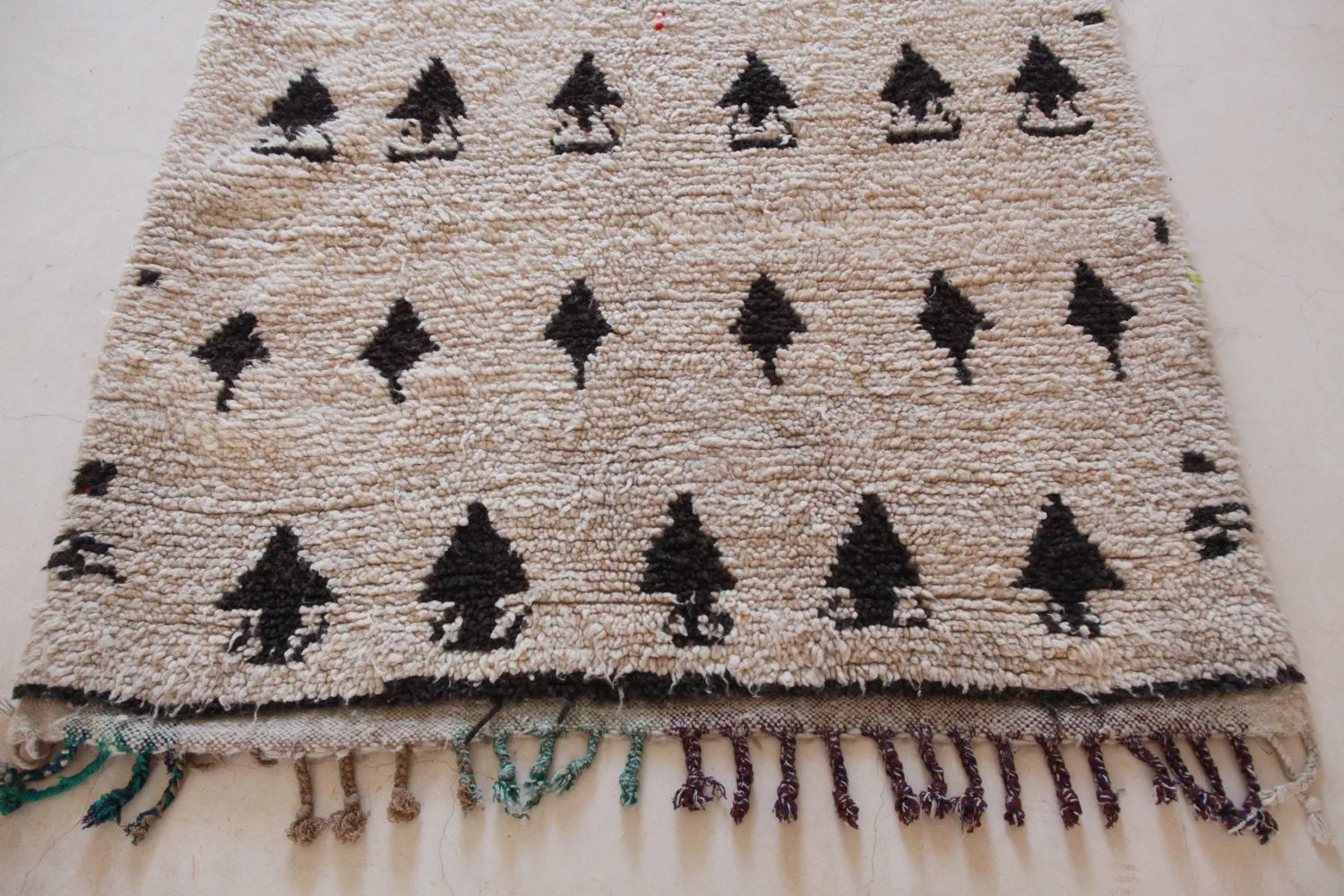 AZILAL. Vintage Moroccan Rug. Wool Boucherouite Carpet. Modern Design.