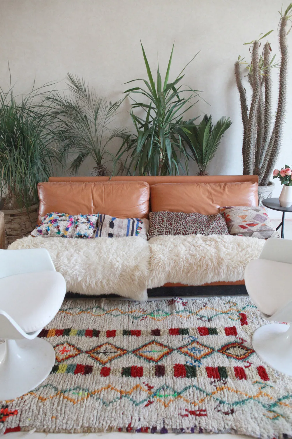 AZILAL. Vintage Moroccan Rug. Wool Boucherouite Carpet. Modern Design.