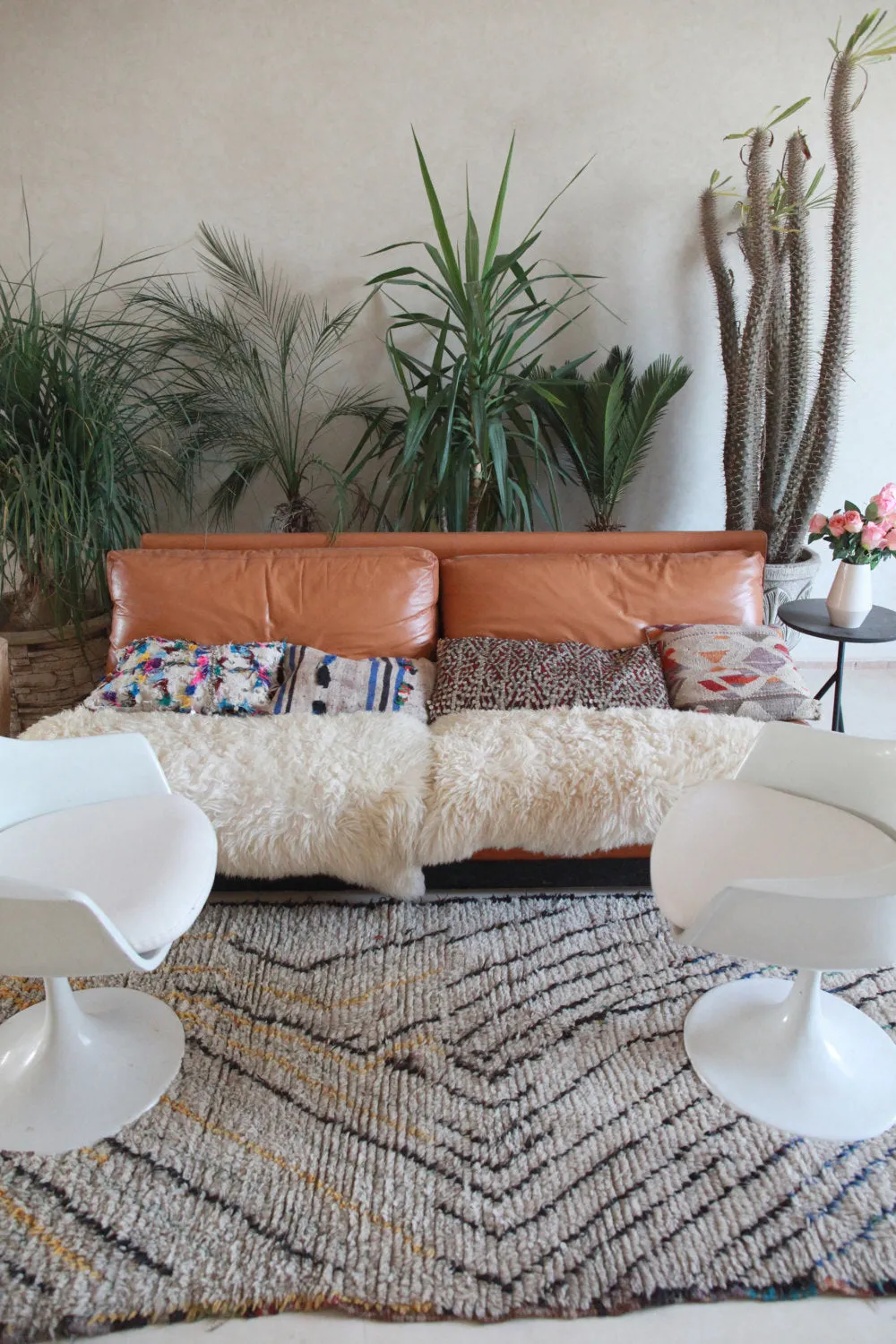AZILAL. Vintage Moroccan Rug. Wool Boucherouite Carpet. Modern Design.