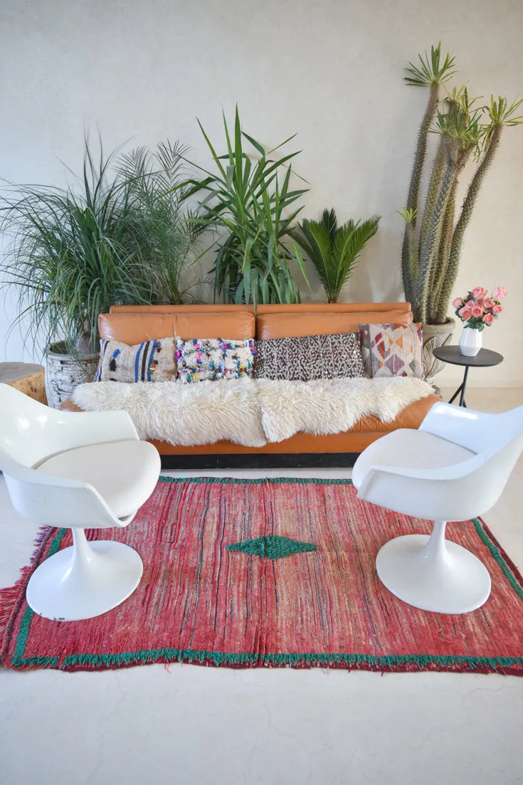 AZILAL.Vintage Moroccan Rug. Wool azilal Carpet. Modern Design.
