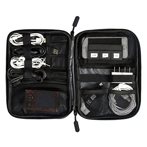 BAGSMART Electronic Organizer Travel Universal Cable Organizer Electronics Accessories Cases for Cable, Charger, Phone, USB, SD Card, Black